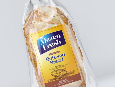 Mezen Fresh Bread Label branding bread design illustration label design packaging photoshop