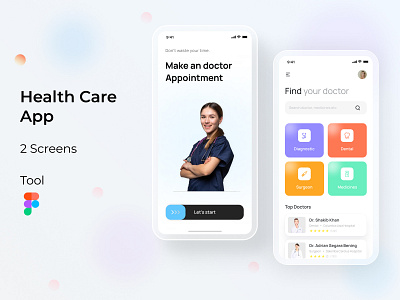 Health Care App Design app design design doctor appointment app graphic design health care app illustration ui vector