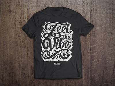 Feel the Vibe black caligraphy design illustrator t shitr typografy