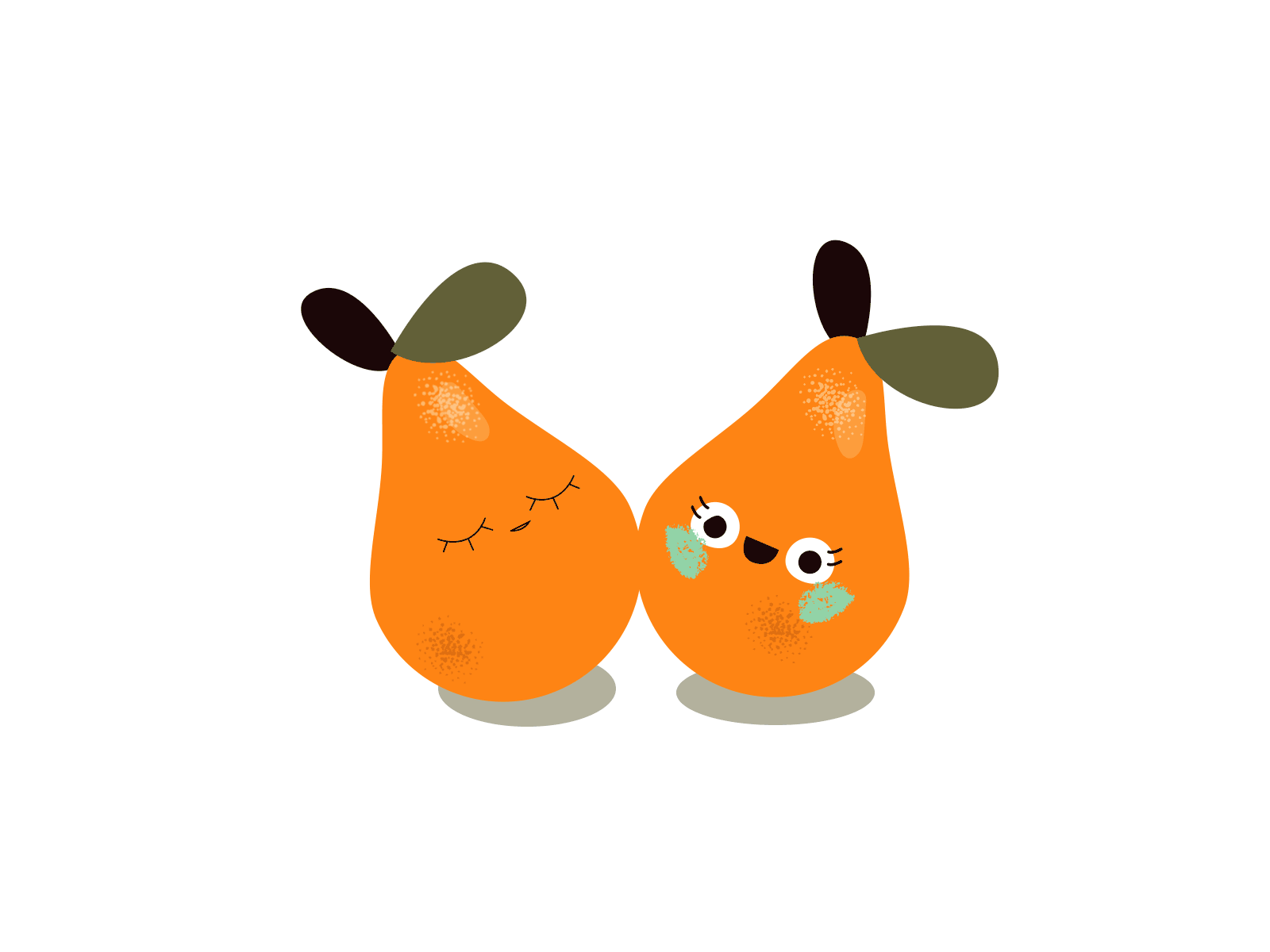 TWO PEARS aep animation characters digital drawing flat illustration motion graphics