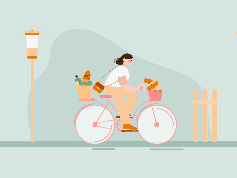 Riding to the piсniс aep after animation design duik flat illustration vector