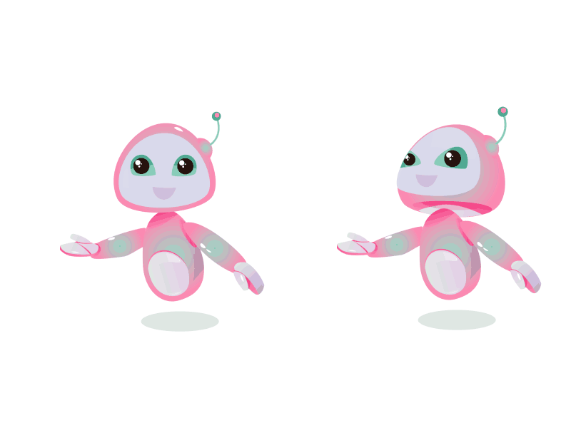 Cute chat-bot says "Hello!"