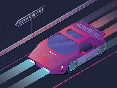 Isometrics Illustration in the style of the 80s