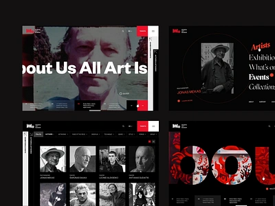 MMO - Modern Art Museum Website Concept abstract design artsy bold branding clean minimal design concept content delivery dark interface edgy interactions menu modern museum platform design portfolio typography uidesign ux ui web design