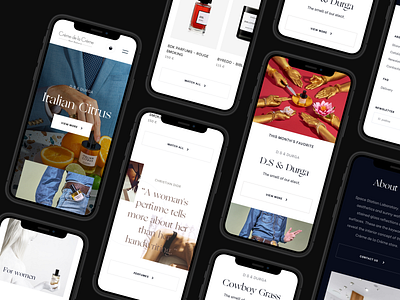 Crème de la Crème Parfumerie / Redesign mobile