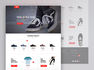 Vans redesign concept blog bootstrap ecommerce responsive shop store ui ux vans redesign