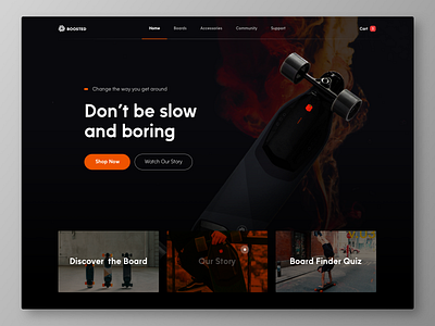 Boosted Board Redesign Concept bootstrap design ecommerce graphicdesign interface typography ui ux web