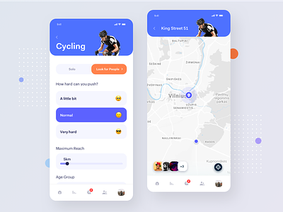 Active Lifestyle - App activity tracker clean interface cycling exercise planner fitness location tracker map view mobile product social activity platform sport app statistics ui ux