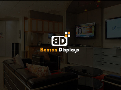 Benson Displays branding clean flat graphic design icon illustrator logo logodesign minimal vector