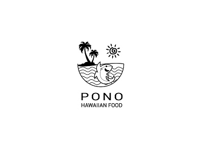 Pono Hawaiian food branding clean flat graphic design illustration illustrator logo logodesign minimal vector