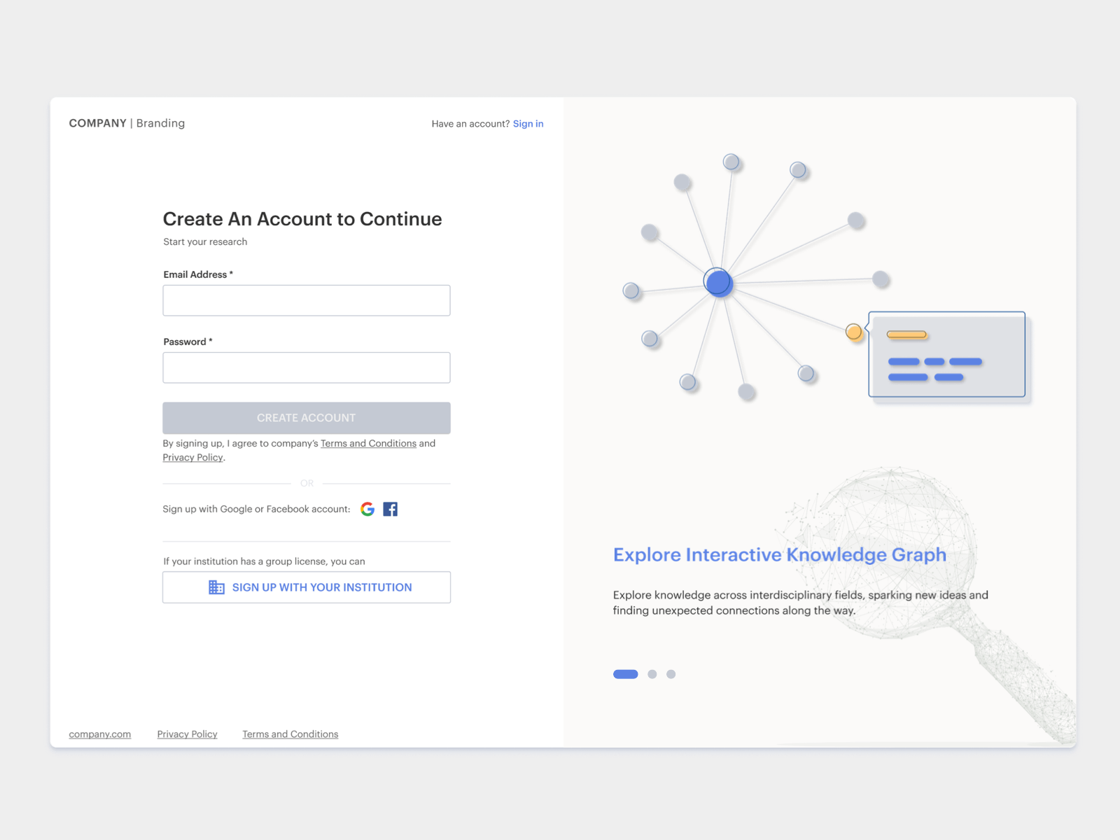 Product Feature Illustration on Sign Up Workflow