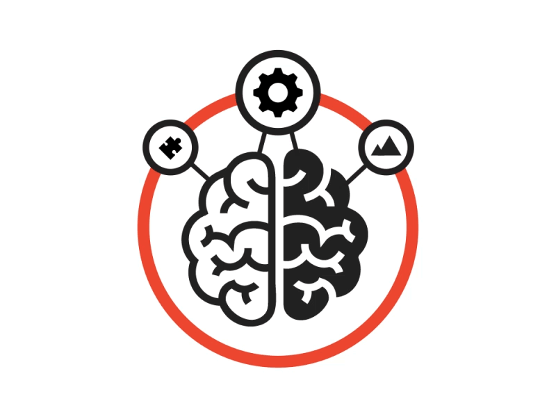 About animation brain flat gear icon loop puzzle