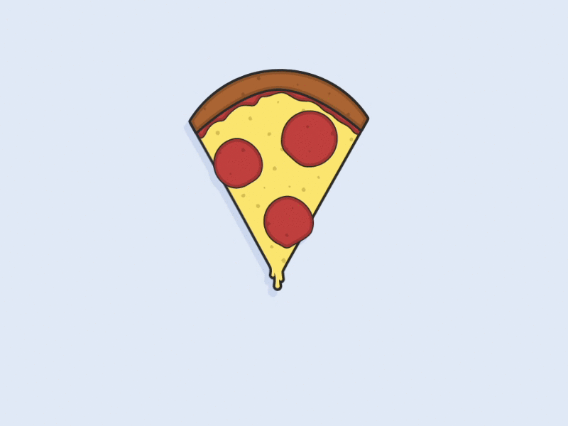 Non-PIZZAlated animation cheese crust floating gif loop pepperoni pizza pun vector