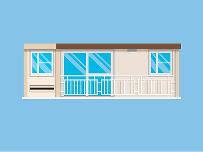 Home Sick Pt.3 flat garage home house illustration pine tree vector window