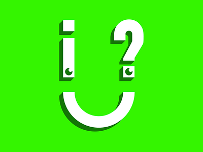 I is for Inquiry alphabet design eyes green i illustration mark neon question sign smile typography