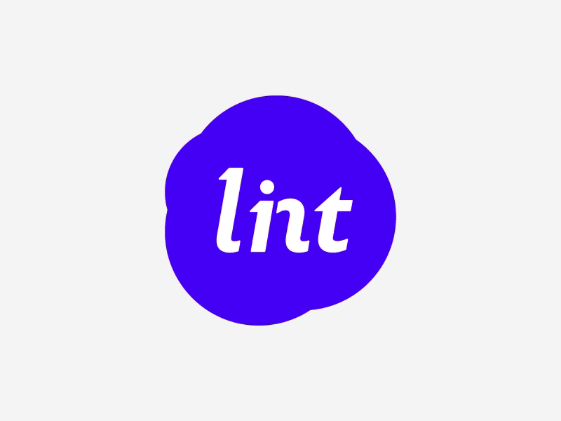 Lint Logo blue branding custom lint lockup logo mark orange type typography