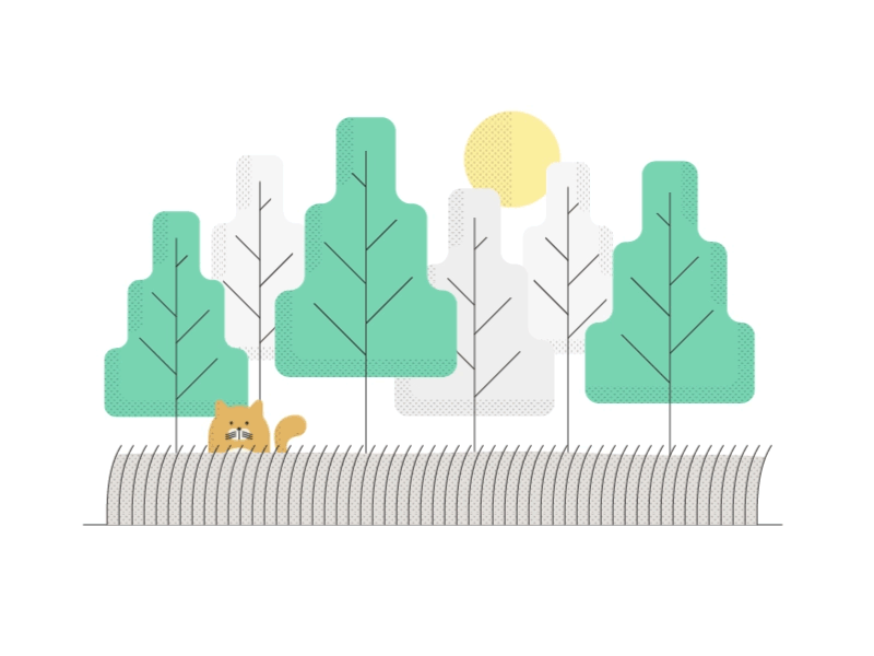 Pop Goes The Kitty! - Animation animation cat design gif illustration loop texture trees vector