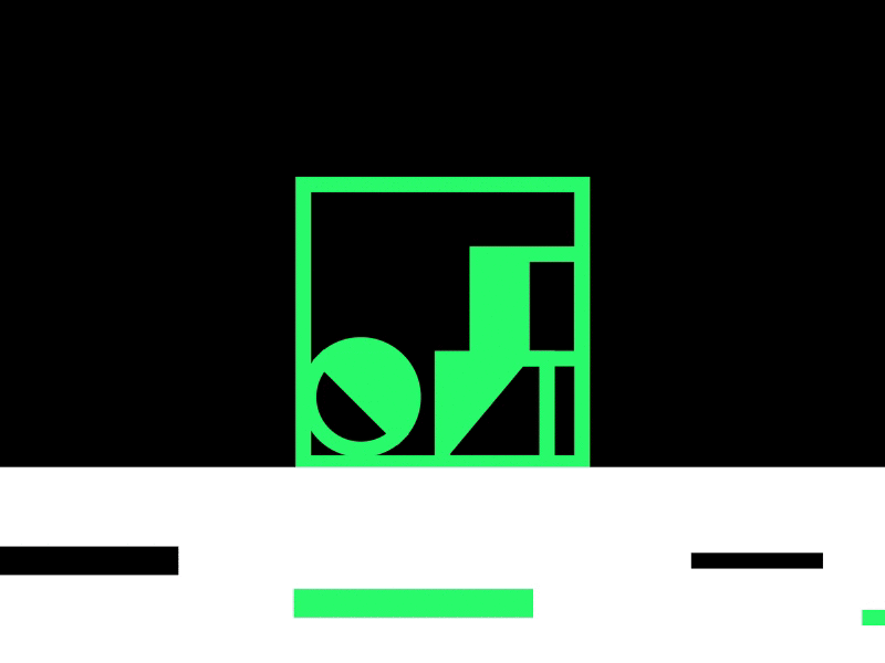 Advance - Mixed Parts: Brief 001 gif challenge brief loop after effects 2d mixedparts white black green vector animation