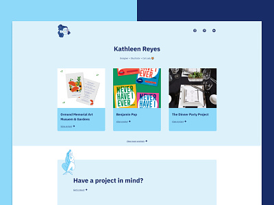 Kathleen Reyes - Landing Page blue designer development illustration landing portfolio portfolio page web webdesign
