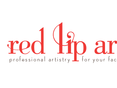 Red Lip Artistry logo concept bodoni branding logo red swashes typography