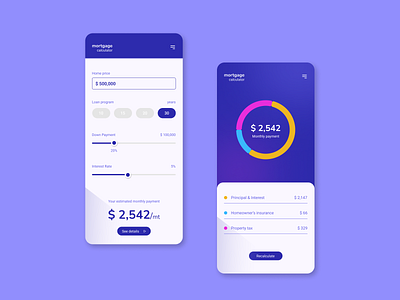 Mortgage Calculator dailyui ui