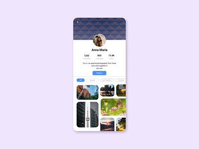 User Profile dailyui design mobile ui user profile