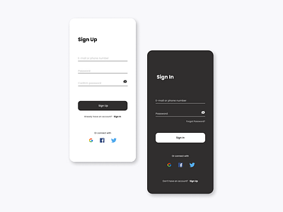 Sign Up/Sign In dailyui design sign in sign up ui