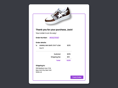 Email Receipt dailyui receipt ui