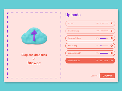 File Uploads dailyui file landing page ui uploads website