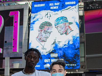 Times Square Billboard For Hass Irv and G Herbo design graphic design layout design typography vector