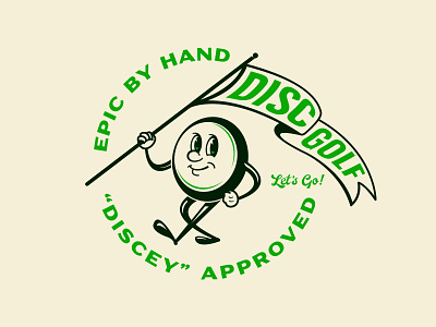 Epic By Hand Mascot badge design branding disc golf mascot mascot logo retro