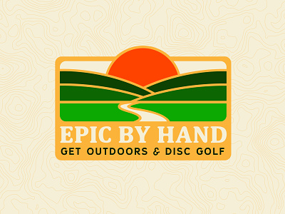 Epic By Hand Sunset badge design disc golf outdoors park retro scenery