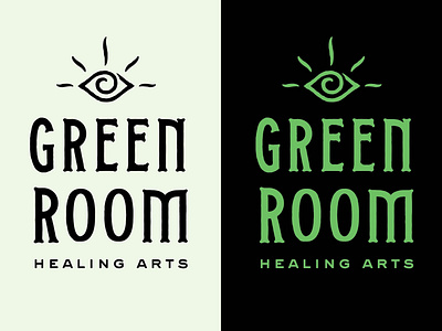 Green Room branding custom type logo tarot typography