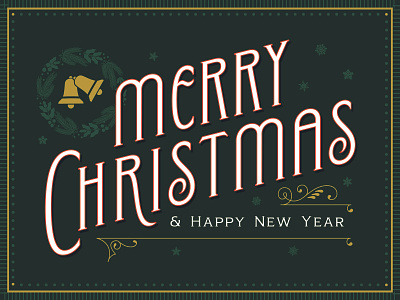 Happy Holidays christmas custom type typography vintage