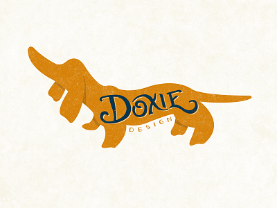 Doxie Design custom type design dog first shot hello illustration logo typography