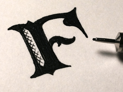 F f handletter ink typography