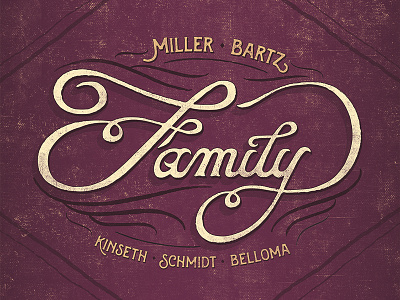 Family family handlettering rustic script typography