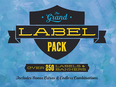 Grand Label Pack badge banner branding label vector