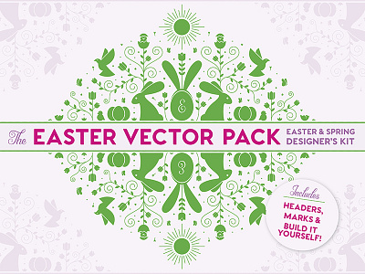 The Easter Vector Pack branding creative market diy easter icon illustrator pattern spring symmetry vector
