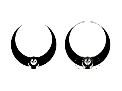 Owl WIP branding circle logo owl process vector