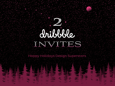2x Dribbble Invite design dribbble holiday invites star winter