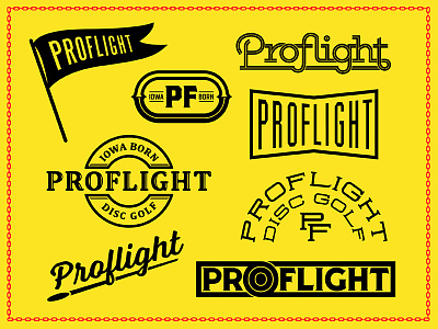 Go Proflight! badge custom type disc golf retro vector vintage