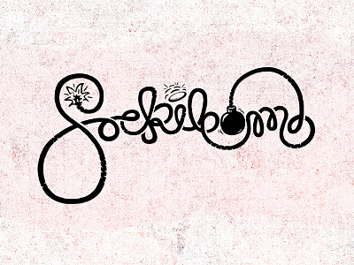 Sockibomb bomb custom type fuse hand lettering typography vector