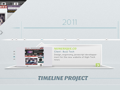 Focus on "Timeline Project" 3d paper effect portfolio timeline triangle