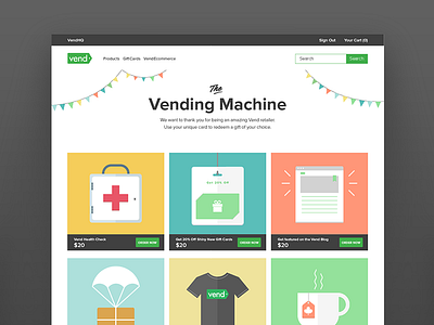 Vending Machine colours ecommerce typography vector illustration webdesign