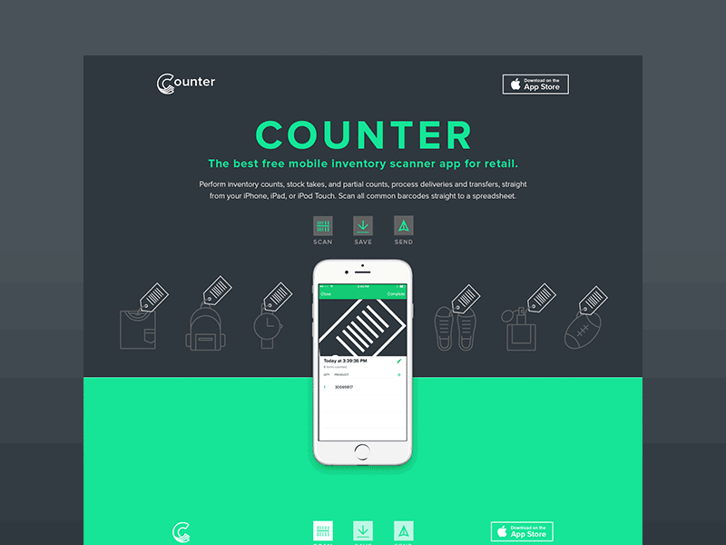 Counter App Landing Page color experimentation counter typography ui web design
