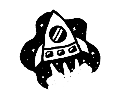 Comet rocket ship logo