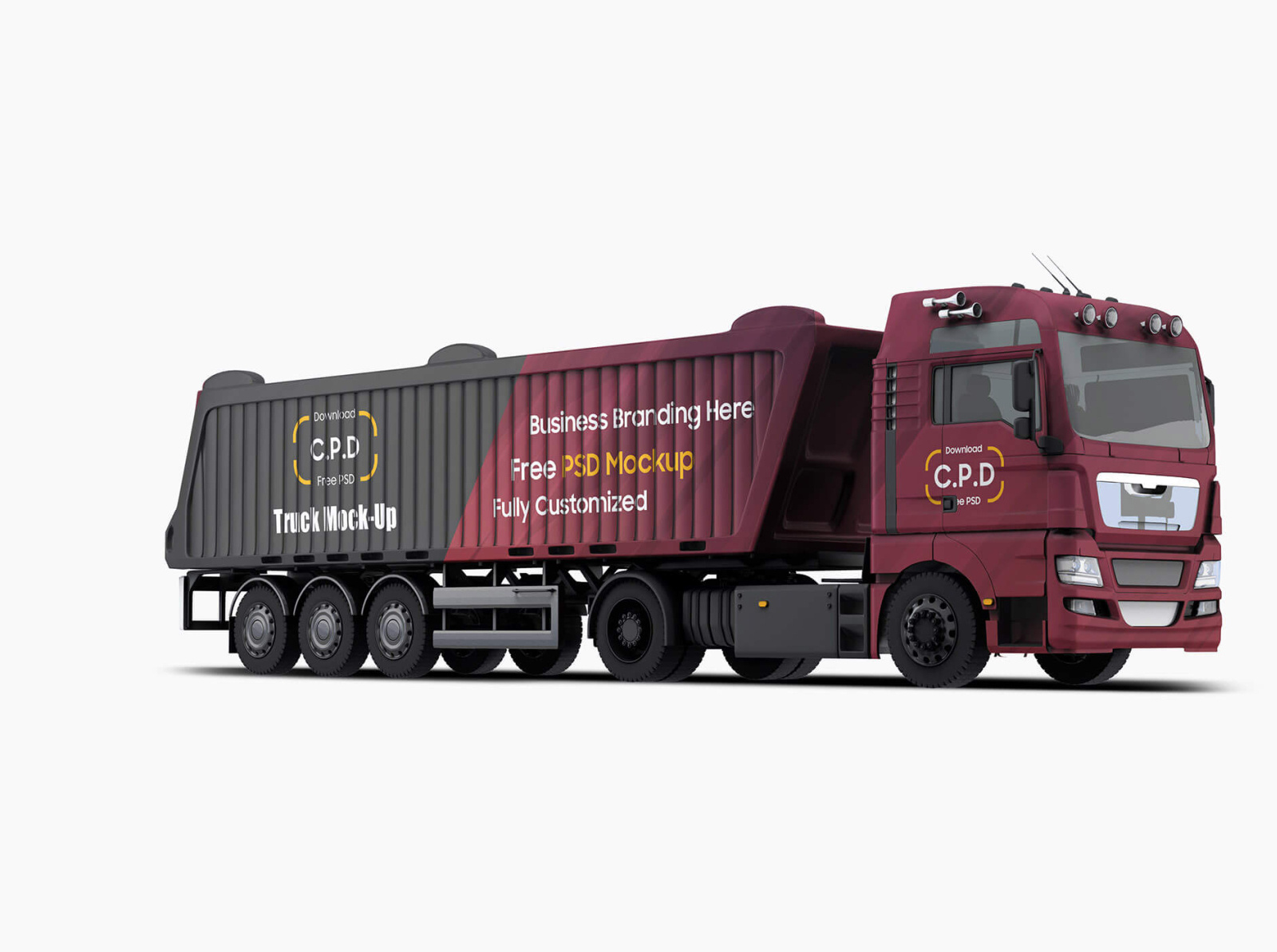 Dump Truck Mockup Free PSD by CreativePsdDownload on Dribbble