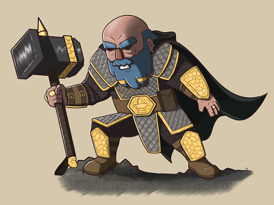 Dwarf Paladin artwork design illustration