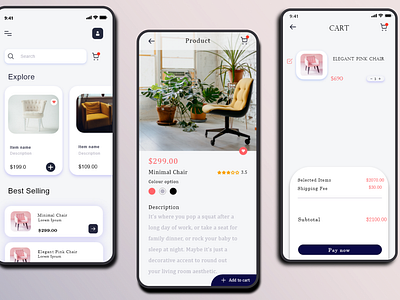 furniture app design concept